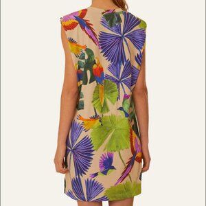 Farm Rio sand macaw jungle organic cotton t-shirt dress